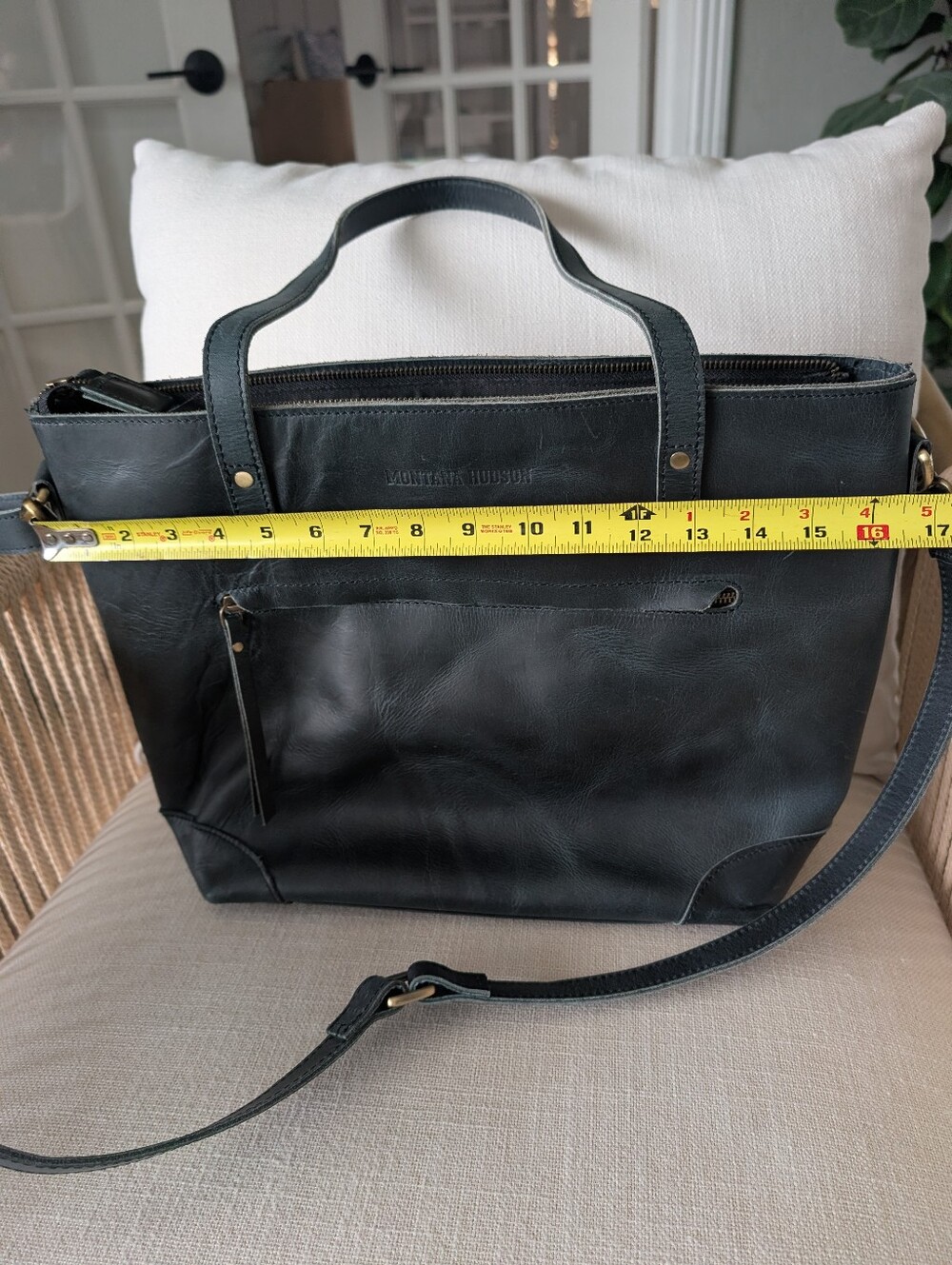 Montana Hudson Leather Tote Bag Multi Purpose Work, Travel, School - Picture 9 of 16